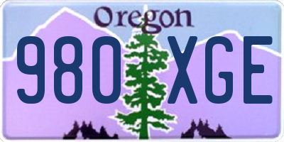 OR license plate 980XGE
