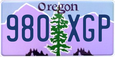 OR license plate 980XGP