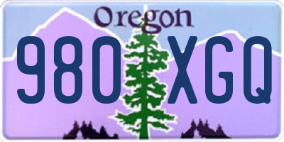 OR license plate 980XGQ