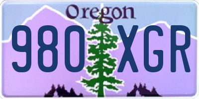 OR license plate 980XGR