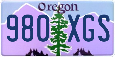 OR license plate 980XGS