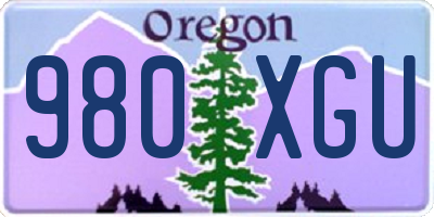 OR license plate 980XGU