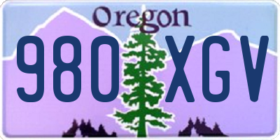 OR license plate 980XGV
