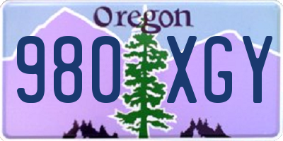 OR license plate 980XGY