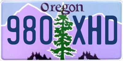 OR license plate 980XHD