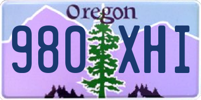 OR license plate 980XHI