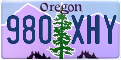 OR license plate 980XHY