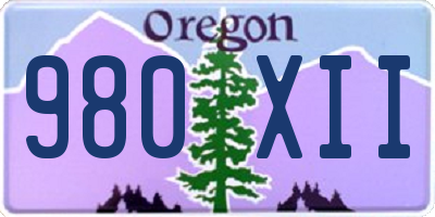 OR license plate 980XII