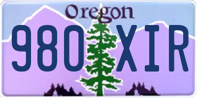 OR license plate 980XIR