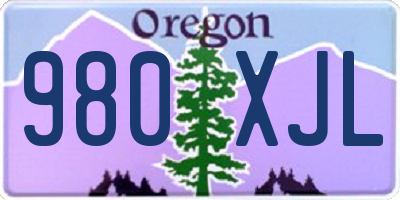 OR license plate 980XJL