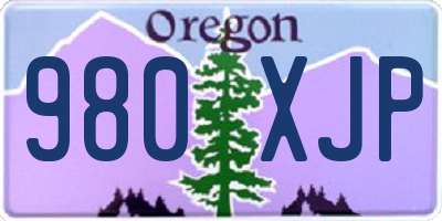 OR license plate 980XJP