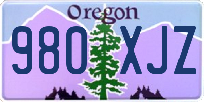 OR license plate 980XJZ