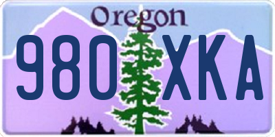OR license plate 980XKA