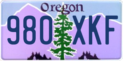 OR license plate 980XKF
