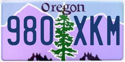 OR license plate 980XKM