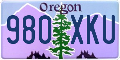 OR license plate 980XKU