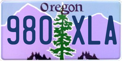 OR license plate 980XLA