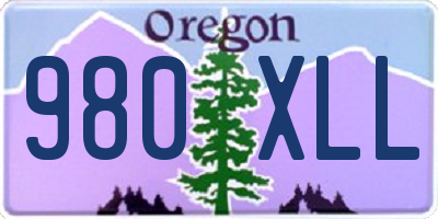 OR license plate 980XLL