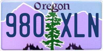OR license plate 980XLN