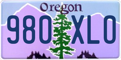 OR license plate 980XLO