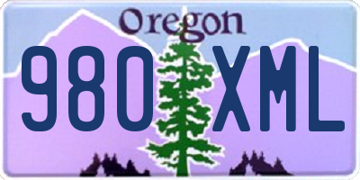 OR license plate 980XML