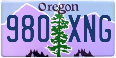 OR license plate 980XNG