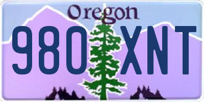 OR license plate 980XNT