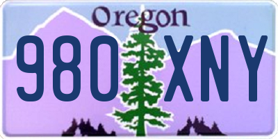 OR license plate 980XNY