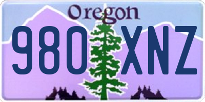 OR license plate 980XNZ