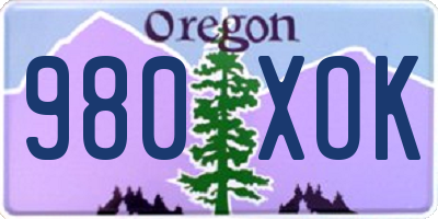 OR license plate 980XOK
