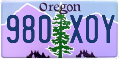 OR license plate 980XOY