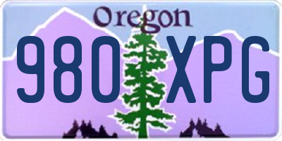 OR license plate 980XPG