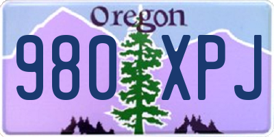 OR license plate 980XPJ