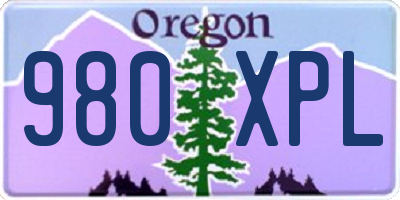 OR license plate 980XPL
