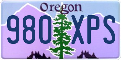 OR license plate 980XPS