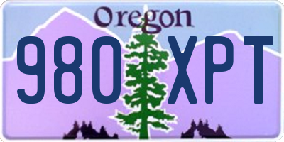 OR license plate 980XPT
