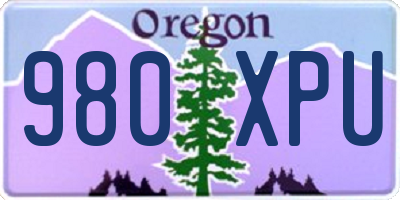 OR license plate 980XPU