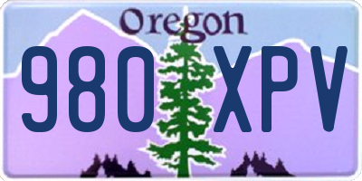 OR license plate 980XPV