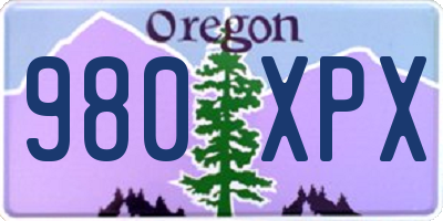 OR license plate 980XPX