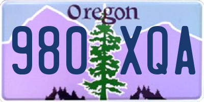 OR license plate 980XQA