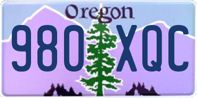 OR license plate 980XQC