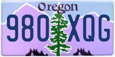 OR license plate 980XQG