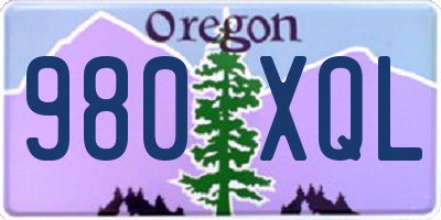OR license plate 980XQL