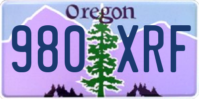 OR license plate 980XRF
