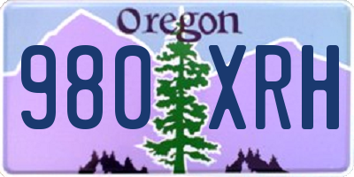 OR license plate 980XRH