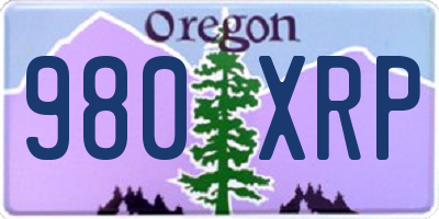 OR license plate 980XRP