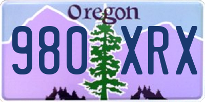 OR license plate 980XRX