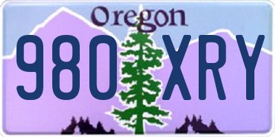 OR license plate 980XRY