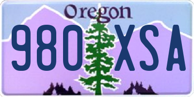 OR license plate 980XSA