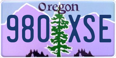 OR license plate 980XSE